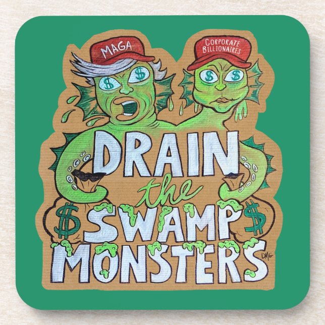 Drain the Swamp Monsters Coaster Set (Front)