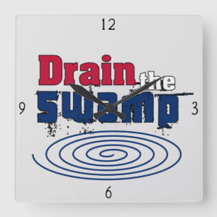 Drain the Swamp Square Wall Clock