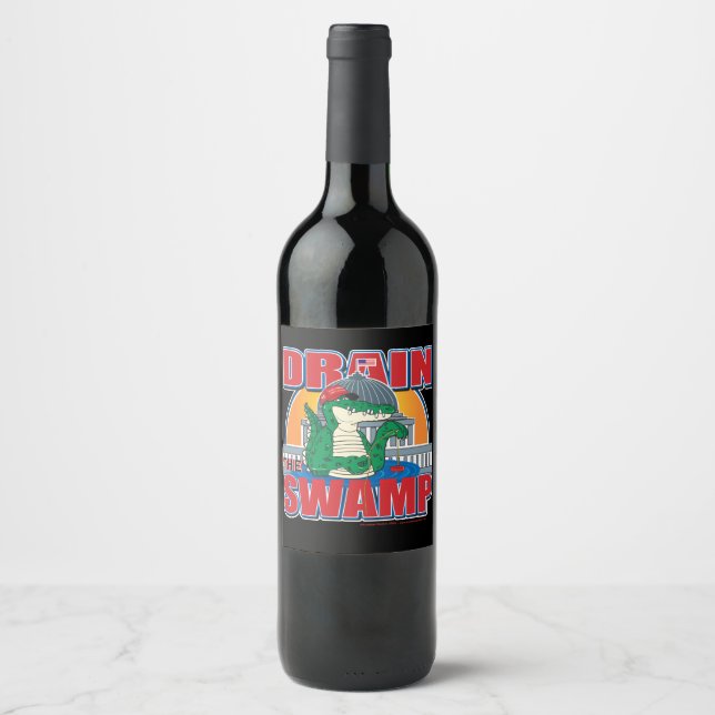 Drain The Swamp Trump 2020 Wine Label (Front)