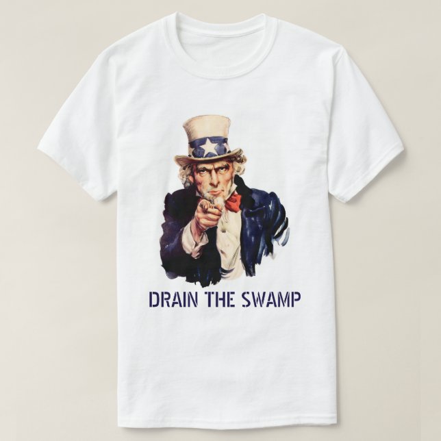 Drain the Swamp  (White Background) T-Shirt (Design Front)