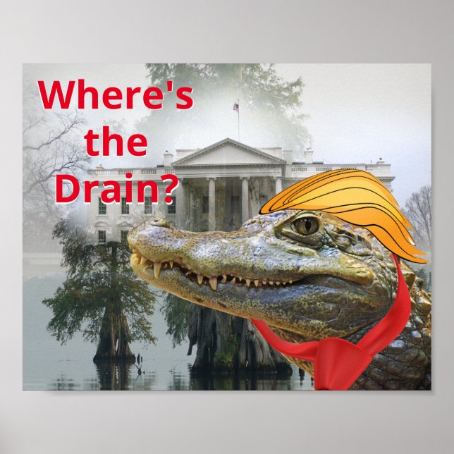 Drain the Swamp white house Trump reptile Poster (Front)