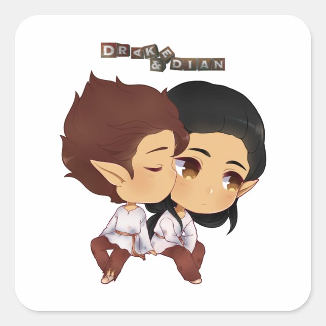 Drake and Dian Square Sticker (Front)