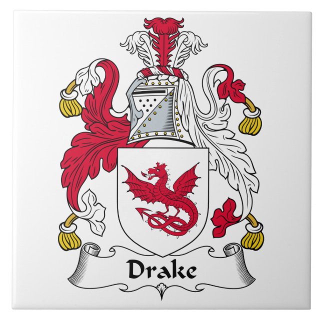 Drake Family Crest Ceramic Tile (Front)