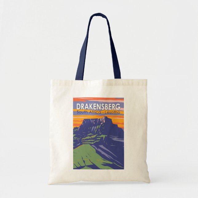 Drakensberg South Africa Lesotho Travel Art Retro Tote Bag (Front)