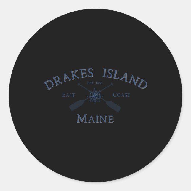Drakes Island Maine Classic Round Sticker (Front)