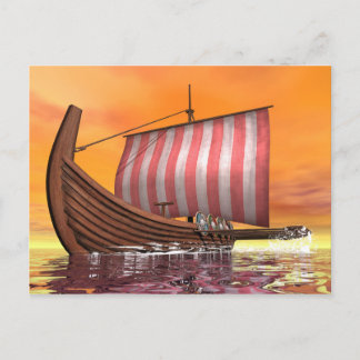 Drakkar or viking ship - 3D render Postcard