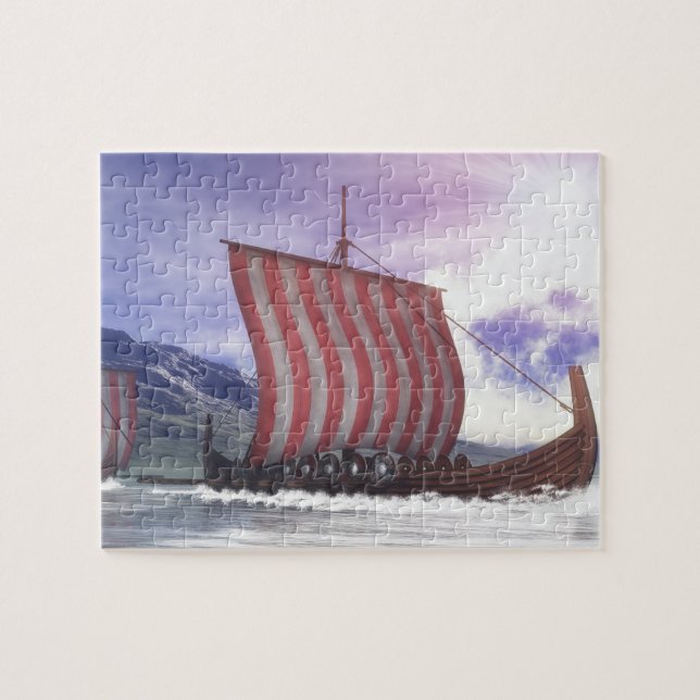 Drakkars - 3D render Jigsaw Puzzle (Horizontal)