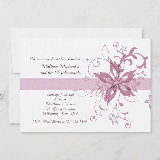 Drama and Fanfare Mauve Invitation (Front)