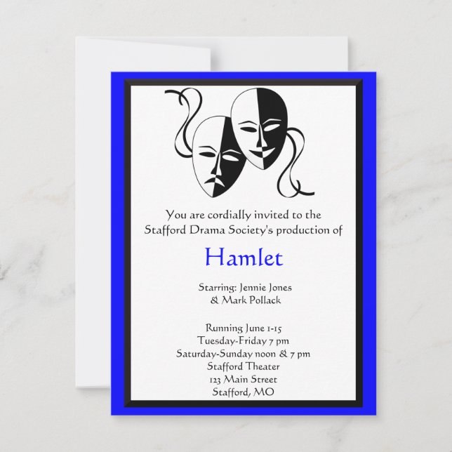 Drama and Theatre Invitation (Front)