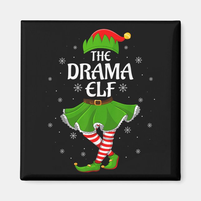 Drama Elf Christmas Family Girls Women Elf Squad X Magnet (Front)