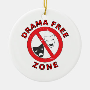 Drama Free Zone Ceramic Tree Decoration