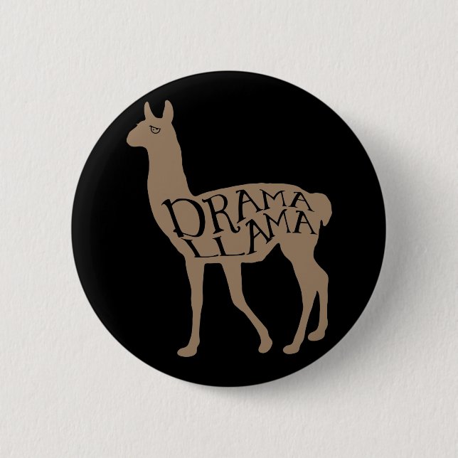 Drama Llama 6 Cm Round Badge (Front)