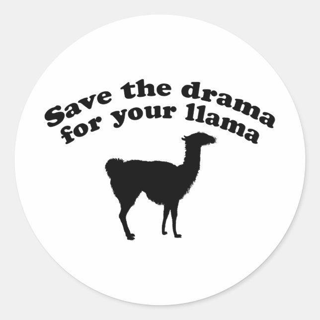 Drama Llama Classic Round Sticker (Front)