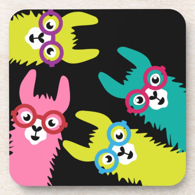 Drama Llama Colourful Camelid  Coaster (Front)