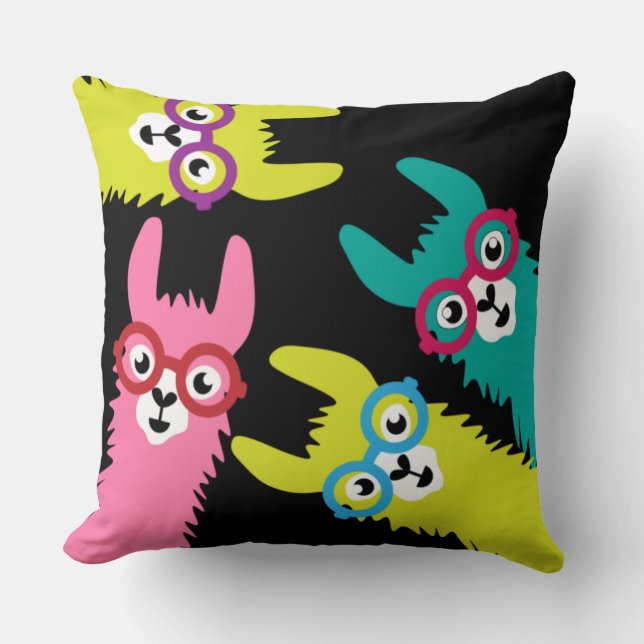 Drama Llama Colourful Camelid Cushion (Front)
