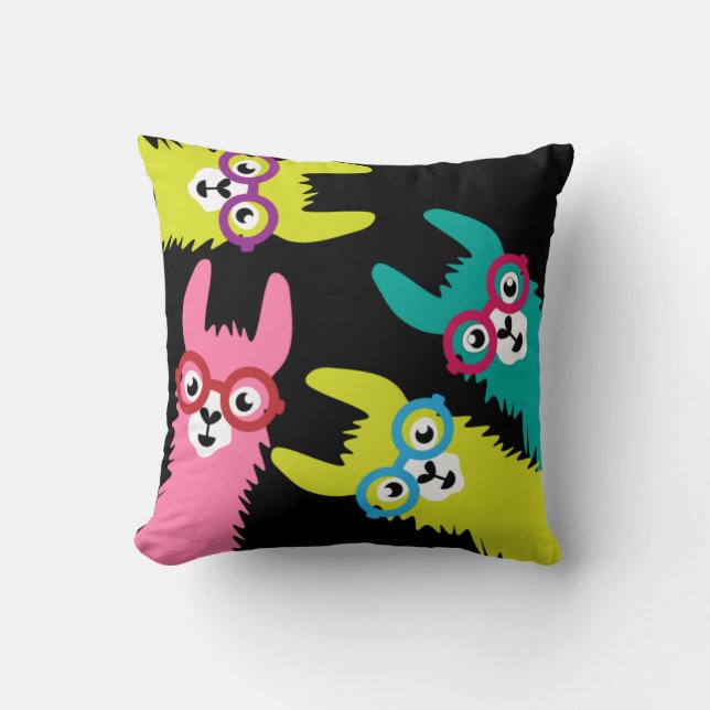 Drama Llama Colourful Camelid Cushion (Front)
