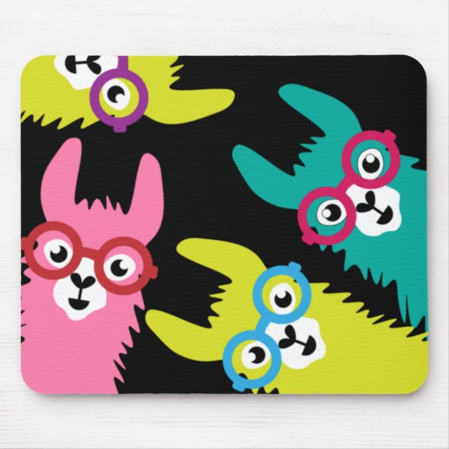Drama Llama Colourful Camelid  Mouse Pad (Front)