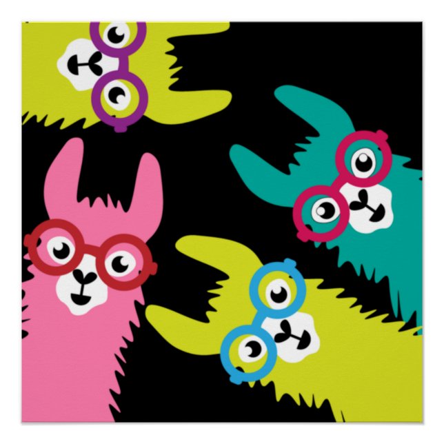 Drama Llama Colourful Camelid  Poster (Front)