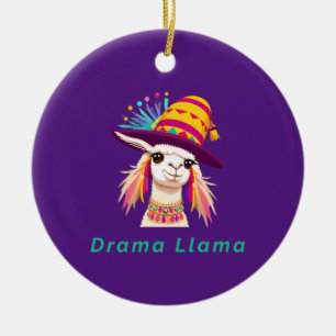 Drama Llama Funny Animal Ceramic Ornament