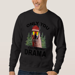 Drama Llama Glasses Only You Can Prevent Drama Sar Sweatshirt