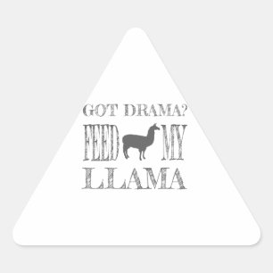 Drama Llama Got Drama Feed My Llama Triangle Sticker