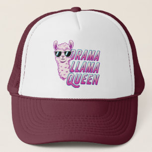 Drama Llama Queen Cute Llama With Sunglasses Women Trucker Hat