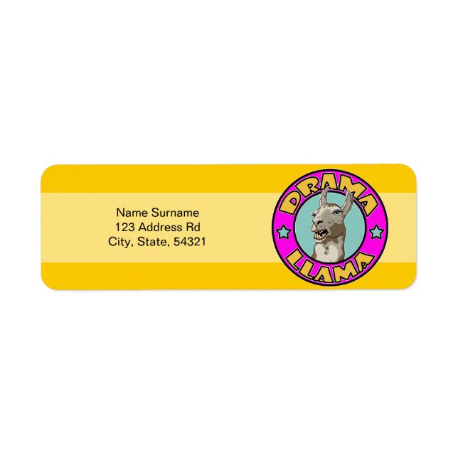 Drama Llama, Return Address Label (Front)