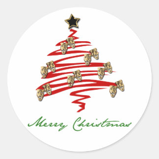 Drama Mask Christmas Tree Classic Round Sticker