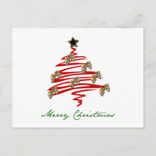 Drama Mask Christmas Tree Holiday Postcard