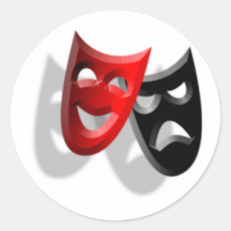 Drama Masks Classic Round Sticker