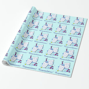 Drama Masks Congratulations on Play Wrapping Paper