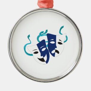 Drama Masks Metal Ornament