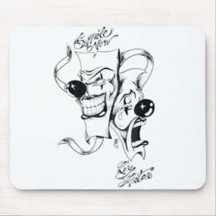 Drama Masks Smile Now Cry Later Mouse Pad