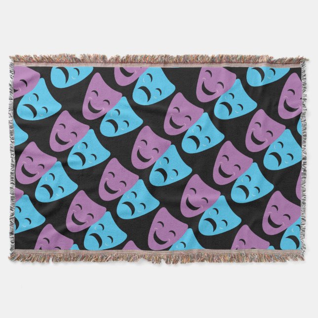 Drama Masks Throw Blanket (Front)