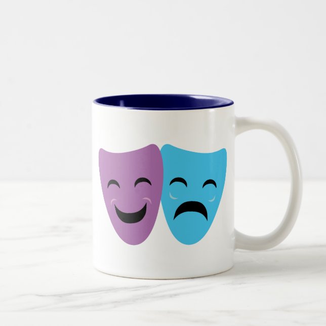 Drama Masks Two-Tone Coffee Mug (Right)