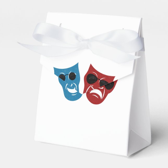 Drama Masks with Sunglasses Favour Box (Front Side)