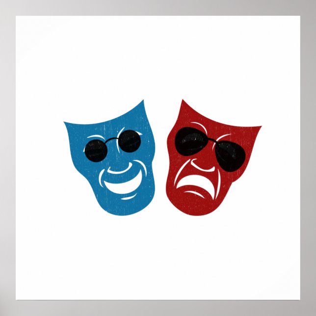 Drama Masks with Sunglasses Poster (Front)