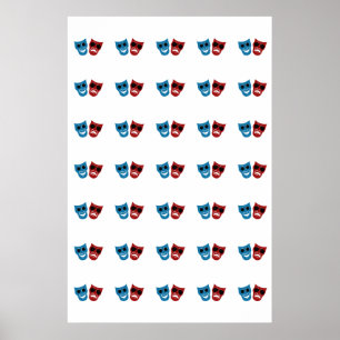 Drama Masks with Sunglasses Poster