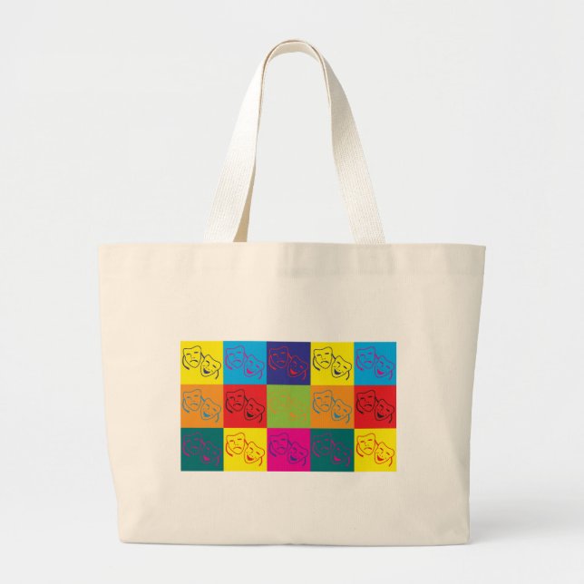 Drama Pop Art Large Tote Bag (Front)