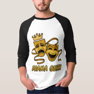 Drama Queen Comedy And Tragedy Gold Theatre Mask T-Shirt