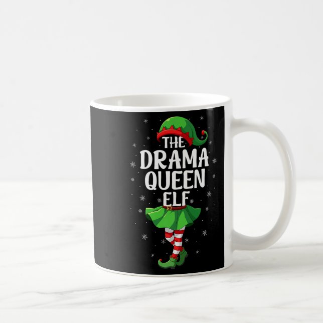 Drama Queen Elf Christmas Girls Women Elf Squad Xm Coffee Mug (Right)