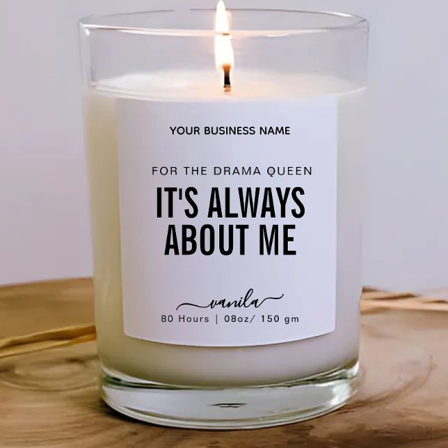 Drama Queen Funny Candle Label  (Creator Uploaded)
