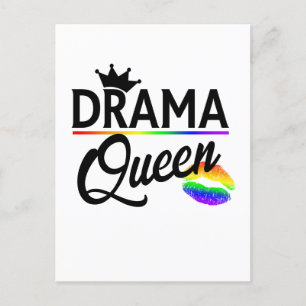 Drama Queen LGBTQ Pride Postcard