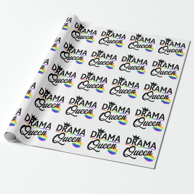 Drama Queen | LGBTQ Pride Wrapping Paper (Unrolled)