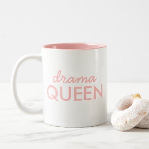 Drama Queen   Modern Trendy Cute Pink Stylish Diva Two-Tone Coffee Mug