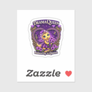 Drama Queen Purple Dragon Sticker