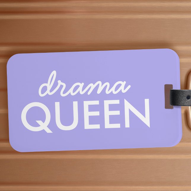 Drama Queen | Trendy Modern Purple Girly Quote Art Luggage Tag (Creator Uploaded)
