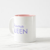 Drama Queen | Trendy Modern Purple Girly Quote Art Two-Tone Coffee Mug (Front Left)
