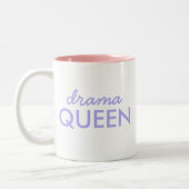 Drama Queen | Trendy Modern Purple Girly Quote Art Two-Tone Coffee Mug (Left)