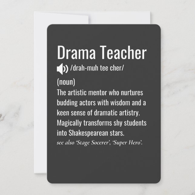 Drama Teacher  Holiday Card (Front)
